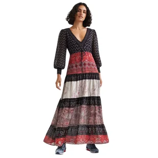 Sukienka damska Desigual Estambul maxi z długim rękawem czarna-M - DESIGUAL - Sukienki Sukienka damska Desigual Estambul maxi z długim rękawem czarna-M - DESIGUAL - Sukienki - miniaturka - grafika 1