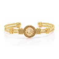 Bransolety męskie - Bransoletka metalowa w kolorze złotym EM 29 - EM Men's Accessories - miniaturka - grafika 1