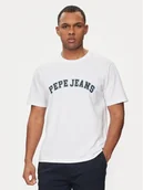 Koszulki męskie - Pepe Jeans T-Shirt Clement PM509220 Écru Regular Fit - miniaturka - grafika 1