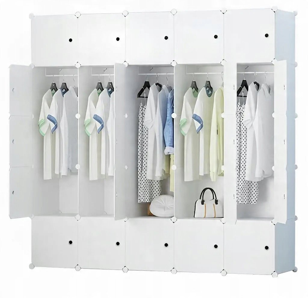 MODUŁOWA SZAFA GARDEROBA przechowywanie SYSTEM POJEMNA XXXL 25 MODUŁÓW