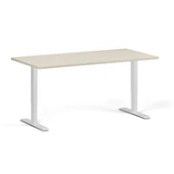 Biurka - Stół z regulacją wysokości, 1 silnik, 745 - 1235 mm, blat 1600 x 800 mm, podstawa biała, brzoza - miniaturka - grafika 1