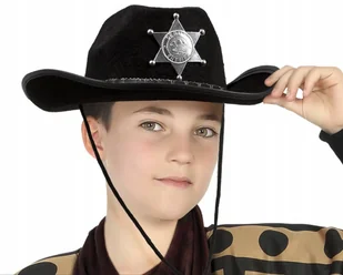 Kapelusz Szeryfa Kowboja Czarny Mały Dziecięcy - Dodatki do strojów karnawałowych - miniaturka - grafika 1