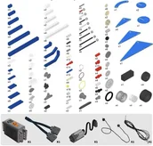 Klocki - Klocki techniczne 394-elementów: silnik zasilanie osie tryby zębatki przeguby koła opony - miniaturka - grafika 1