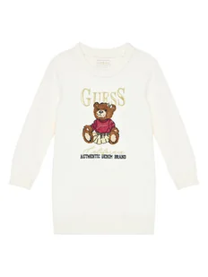 Guess Sukienka dzianinowa K5BK01 Z3GS0 Écru Regular Fit - Sukienki i spódniczki dla dziewczynek - miniaturka - grafika 1
