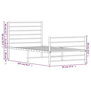 Metalowa rama łóżka z wezgłowiem i zanóżkiem, czarna, 90x200 cm Lumarko! - Łóżka Metalowa rama łóżka z wezgłowiem i zanóżkiem, czarna, 90x200 cm Lumarko! - Łóżka - miniaturka - grafika 11