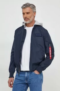 Kurtki męskie - Alpha Industries kurtka MA-1 TT Hood męska kolor granatowy przejściowa - grafika 1