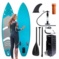 Deski SUP i akcesoria - DESKA SUP PADDLE BOARD 320 CM POMPOWANA DO PŁYWANIA WYTRZYMAŁA ZESTAW - miniaturka - grafika 1