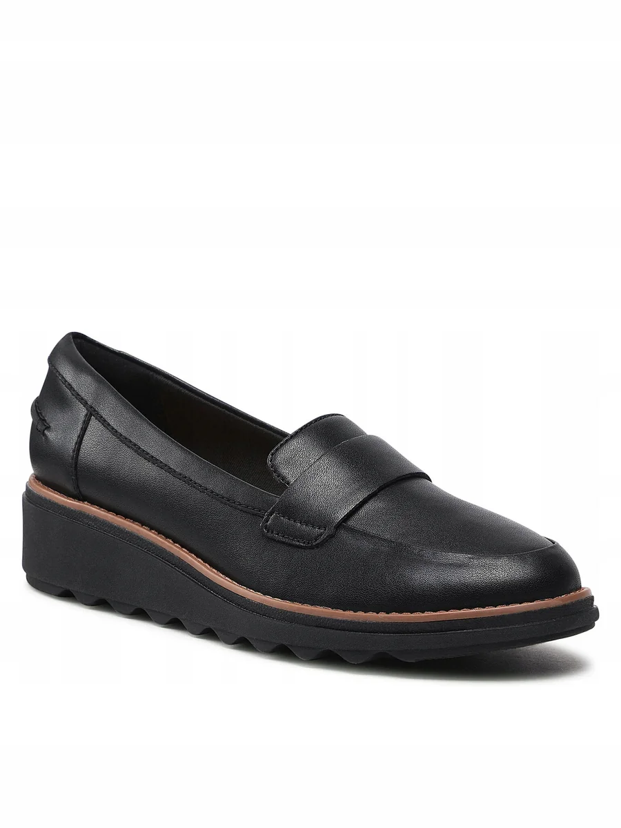 CLARKS PÓŁBUTY DAMSKIE CZARNE WSUWANE SKÓRZANE 38 6MA