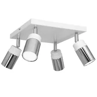 Lampy sufitowe - Luminex Nest 1779 plafon oprawa sufitowa 4x8W GU10 biały/chrom - miniaturka - grafika 1