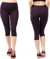 Legginsy - Legginsy damskie 3/4 krótkie Polskie bawełniane Getry Fioletowe S - miniaturka - grafika 1