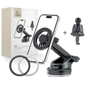 Uchwyty samochodowe do telefonów - Uchwyt na telefon TECH-PROTECT N56 MagSafe Dashboard & Vent Czarny - miniaturka - grafika 1