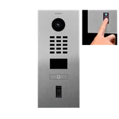 Wideodomofony - Wideodomofon IP DoorBird D2101FV FINGERPRINT 50 szczotkowana stal nierdzewna V2A (montaż podtynkowy, obsługa 2 wejść) - miniaturka - grafika 1