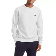 Bluzy męskie - Champion Męska bluza z okrągłym dekoltem i odwróconym splotem, Biała lewa klatka piersiowa C, 3XL - miniaturka - grafika 1