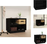 Szafki na buty - vidaXL Szafka na buty czarna 60x34x45 cm lite drewno sosnowe - Stojaki i szafki na buty - miniaturka - grafika 1