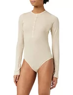 Koszulki i topy damskie - G-STAR RAW Henley Body Slim Top Top, beżowy (Brown Rice D22332-c954-d309), M - miniaturka - grafika 1