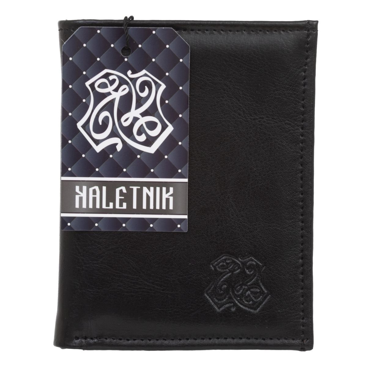 Portfel Męski Skórzany Kaletnik Szaniec Czarny Mat