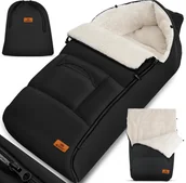 Akcesoria do wózków - Śpiworek zimowy dziecięcy na zamek, Do wózka, czarny + pokrowiec KIDIZ - miniaturka - grafika 1