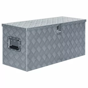 vidaXL Aluminiowa skrzynia, 90,5 x 35 x 40 cm, srebrna - Narzędzia warsztatowe - miniaturka - grafika 1