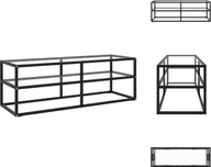 Szafki RTV - vidaXL Szafka pod TV czarna z hartowanym szkłem 120x40x40 cm - Meble TV - miniaturka - grafika 1