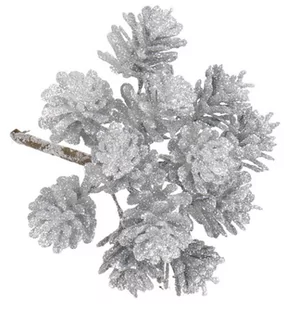 SZYSZKI Z BROKATEM NA DRUCIKU 12SZT GAŁĄZKA STROIK - Ozdoby bożonarodzeniowe - miniaturka - grafika 1