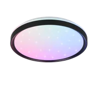 Lampy sufitowe - SOLIT R63581132 czarny plafon z efektem gwieździstego nieba LED 14W 2700-6500K + RGB sterowanie pilotem - miniaturka - grafika 1
