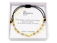 Bransoletki - Bransoletka różaniec Cytryn i hematytem ręcznie robiony, prezent Komunia, Bierzmowanie - miniaturka - grafika 1