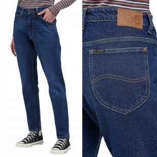 Lee SLIM STRAIGHT Blue Nostalgia PROSTE CIEMNY DżINS 7/8 W28 L33 - Spodnie damskie - miniaturka - grafika 1
