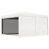 Pawilony ogrodowe - vidaXL Namiot imprezowy z 4 siatkowymi ściankami, 4x4 m, biały - miniaturka - grafika 1