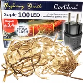 Oświetlenie świąteczne - CORTINA Lampki choinkowe zewnętrzne sople LED 100 szt. białe ciepłe - miniaturka - grafika 1