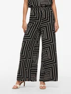 Spodnie damskie - Vila Spodnie w kolorze czarno-beżowym - miniaturka - grafika 1