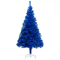 Choinki - vidaXL Lumarko Sztuczna choinka ze stojakiem, niebieska, 120 cm, PVC 329181 - miniaturka - grafika 1
