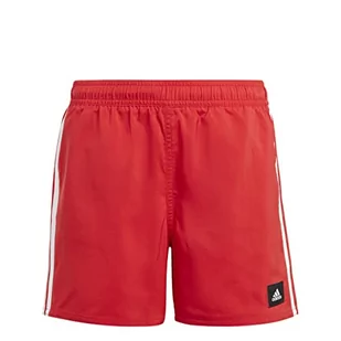 adidas, 3 paski, kostium kąpielowy, szkarłat/biały, 1112, dla dzieci - Stroje kąpielowe - miniaturka - grafika 1