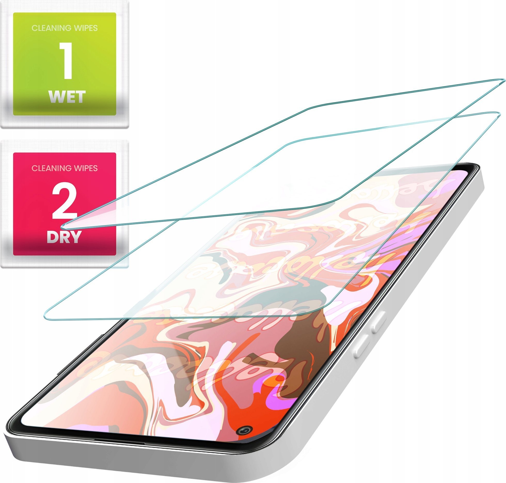 Hello Case 2-PAK Szkło Hartowane do Realme 8 5g szybka 9H, płaskie 2.5D, ochronne