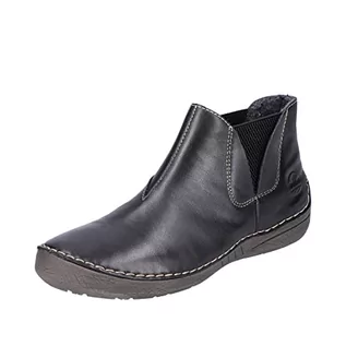 Botki damskie - Rieker botki damskie 52553, Black Black 52553 00, 41 EU - grafika 1