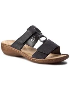 Rieker Klapki 60885-00 Czarny - Klapki i japonki damskie - miniaturka - grafika 1