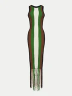 Sukienki - Silvian Heach Sukienka dzianinowa GPP25026VE Zielony Regular Fit - miniaturka - grafika 1