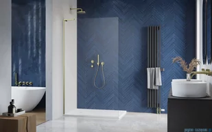 Radaway Modo SL II Brushed Gold kabina Walk-in 100x200 lewa szczotkowane złoto 10319104-99-01L - Kabiny prysznicowe - miniaturka - grafika 3
