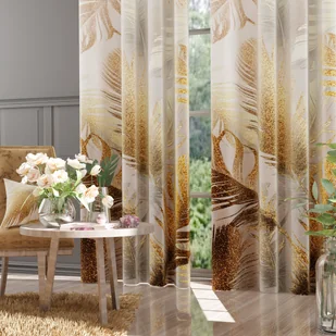 Zasłona Velvet Pióra na przelotkach 140x250cm - Zasłony - miniaturka - grafika 1