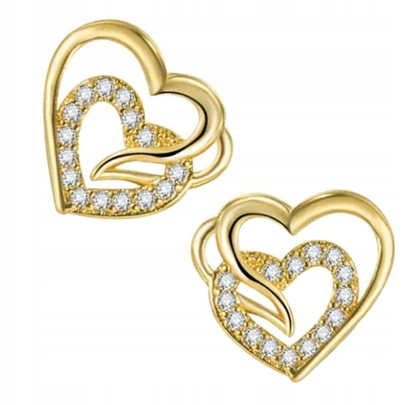 Kolczyki Złote Kolczyki Serca Kolczyki MODA TRUSKY