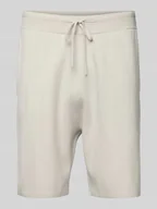 Spodenki męskie - Szorty o kroju regular fit z fakturowanym wzorem - miniaturka - grafika 1