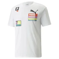 Koszulki męskie - Koszulka męska Puma BRAND LOVE MULTIPLACEMENT biała 53366602-XL - miniaturka - grafika 1