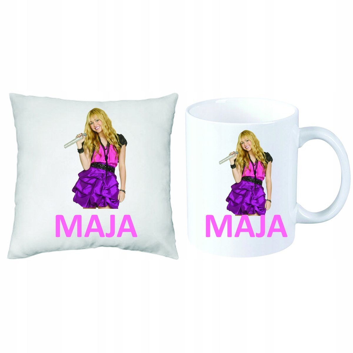 Hannah Montana Disney Zestaw PODUSZKA +KUBEK +IMIĘ