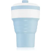 Butelki dla niemowląt - KidPro Collapsible Mug kubek ze słomką Blue 350 ml - miniaturka - grafika 1