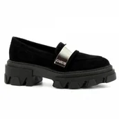 Mokasyny damskie - Czarne mokasyny damskie CARINII - Carinii - miniaturka - grafika 1