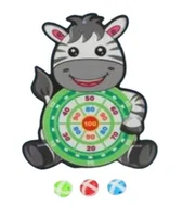Zabawki i gry sportowe - Gra na rzepy dart bezpieczne rzutki tarcza zebra - miniaturka - grafika 1