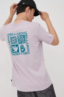 Koszulki męskie - Billabong t-shirt bawełniany kolor fioletowy z nadrukiem - grafika 1