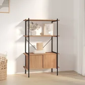 Regały - Regał z szafką, 80x40x130 cm, stal i materiał drewnopochodny - miniaturka - grafika 1