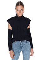 Bluzy damskie - TRENDYOL Damska bluza z dzianiny Fisherman Collar, granatowa, S, granatowy, S - miniaturka - grafika 1