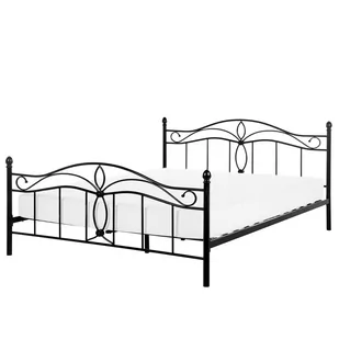 Beliani Łóżko metalowe 160 x 200 cm czarne ANTLIA 59139 - Łóżka - miniaturka - grafika 1
