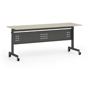 Biurka - Mobilny stół PRIMO MOBI, 1800 x 600 mm, podstawa czarna, brzoza - miniaturka - grafika 1